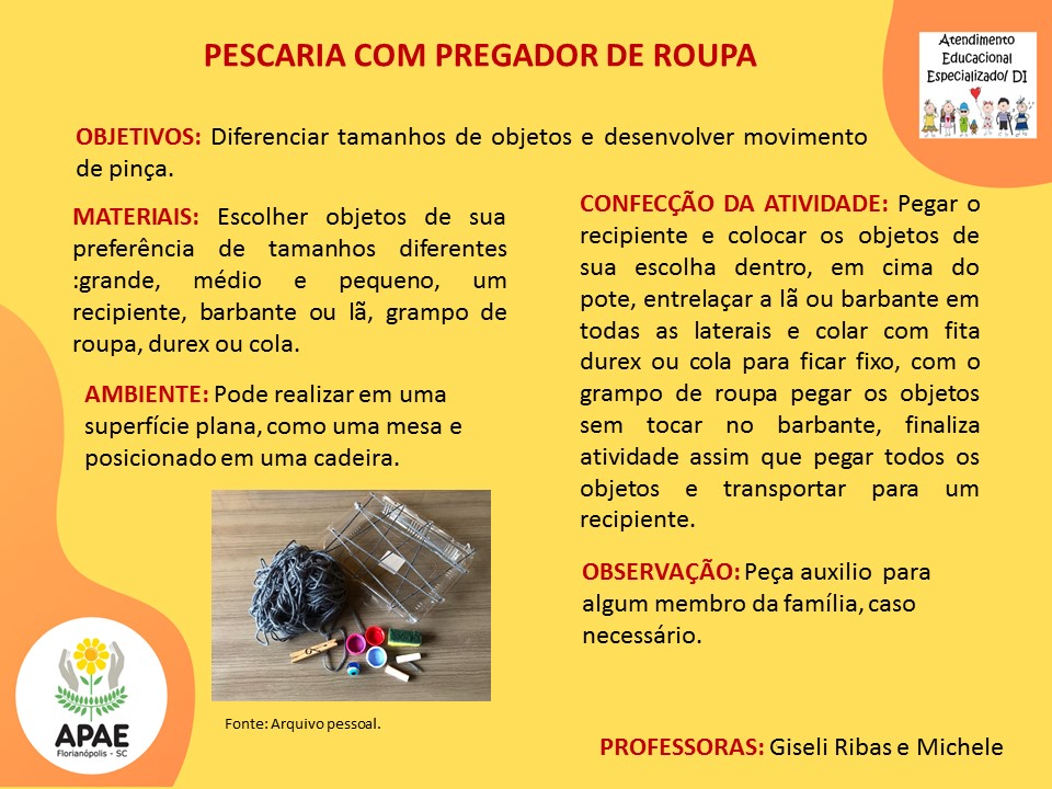 Atendimento Educacional Especializado - Pescaria com Pregador