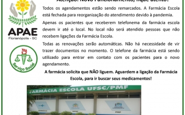 Atenção! Mudanças na Farmácia Escola da UFSC