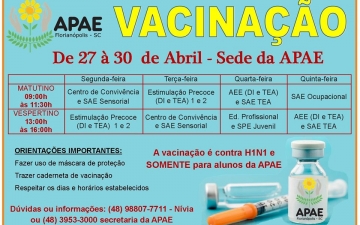 Vacinação para Alunos da APAE Florianópolis