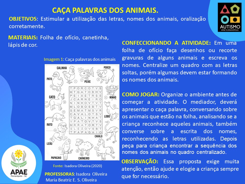 CAÇA - PALAVRAS // TEMA: ANIMAIS 
