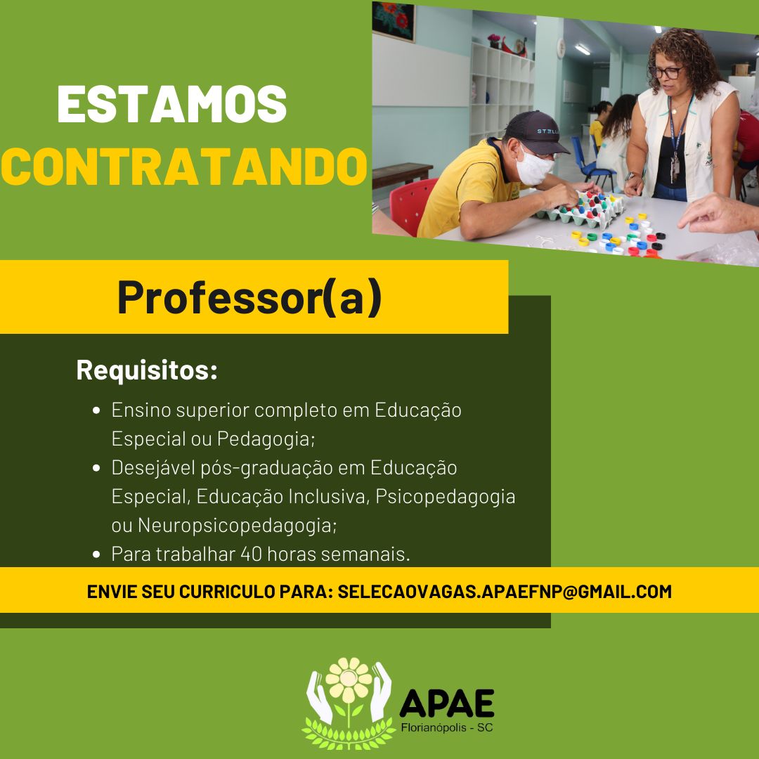 Vaga para Professor da APAE Florianópolis