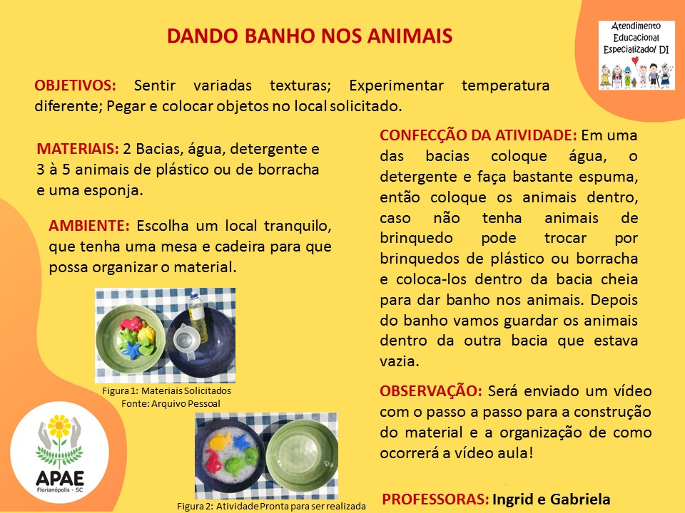 Estimulação Precoce 1 - Dando Banho nos Animais