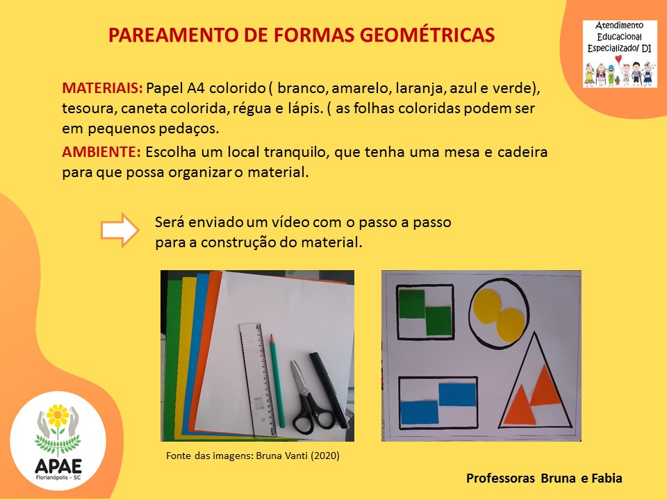 Atendimento Educacional Especializado - Pareamento das Formas Geométricas