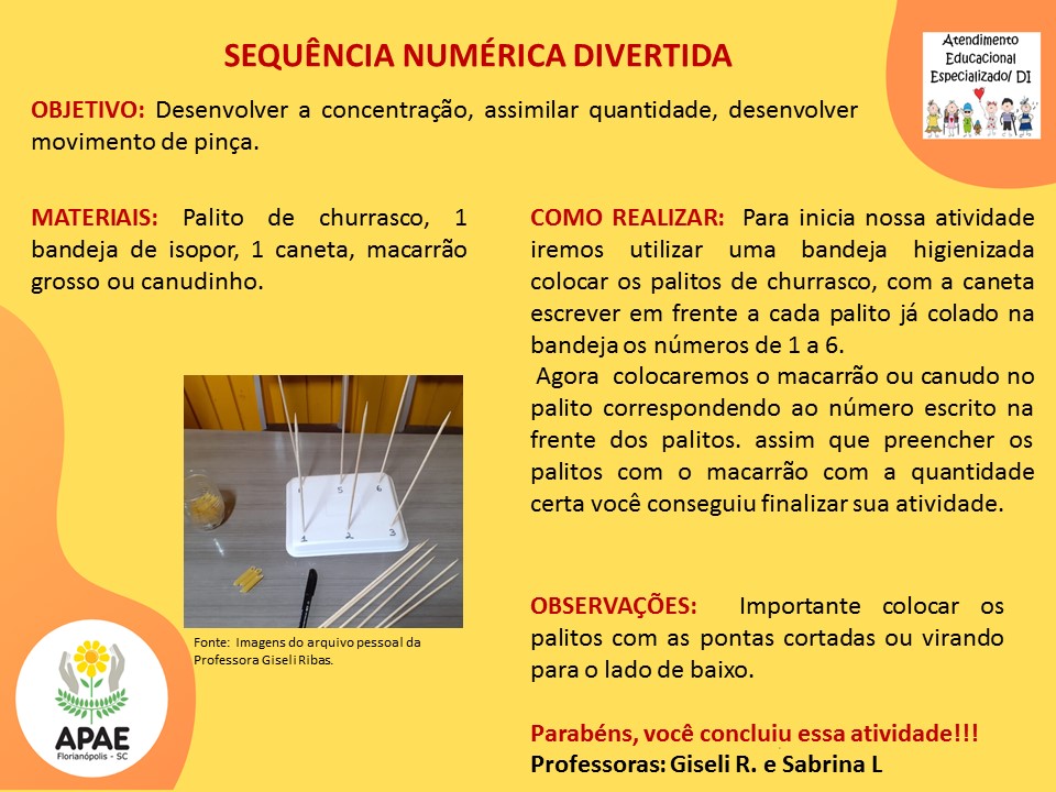 Atendimento Educacional Especializado - Sequência Numérica Divertida