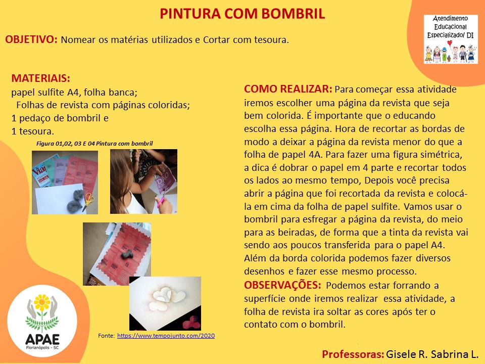 Atendimento Educacional Especializado - Pintura com Bombril