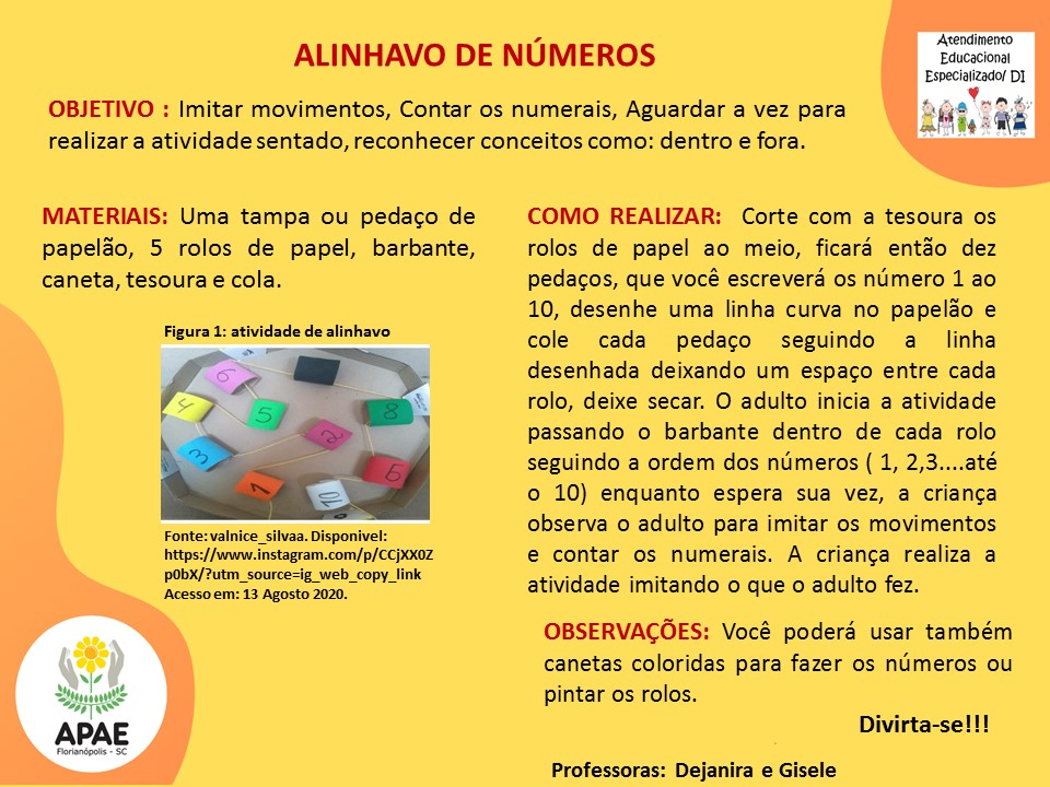 Atendimento Educacional Especializado - Alinhavo de Números 