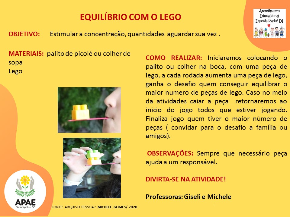 Atendimento Educacional Especializado - Equilíbrio com Lego