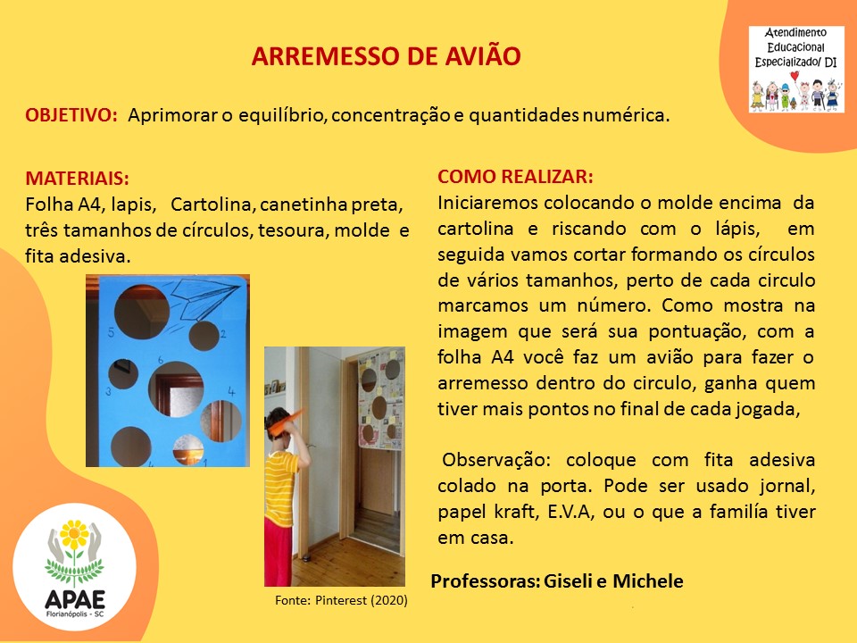 Atendimento Educacional Especializado - Arremesso de Avião 