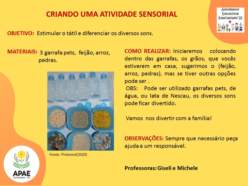 Atendimento Educacional Especializado - Criando Atividade Sensorial