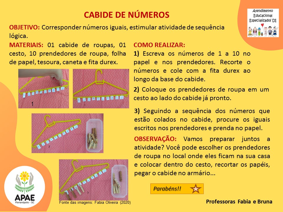 Atendimento Educacional Especializado - Cabide de Números