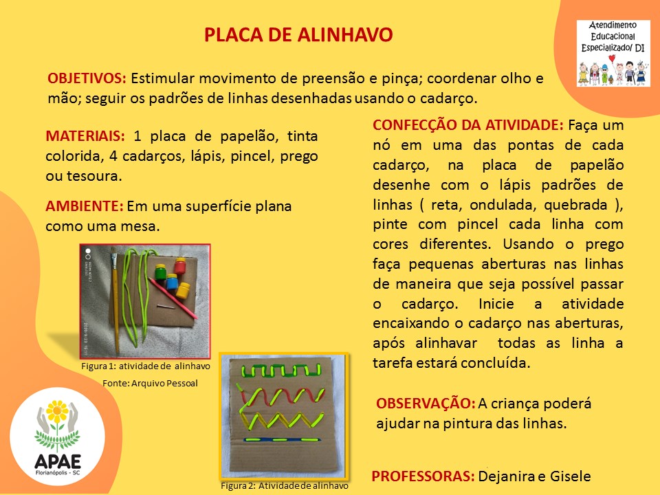 Atendimento Educacional Especializado - Placa de Alinhavo