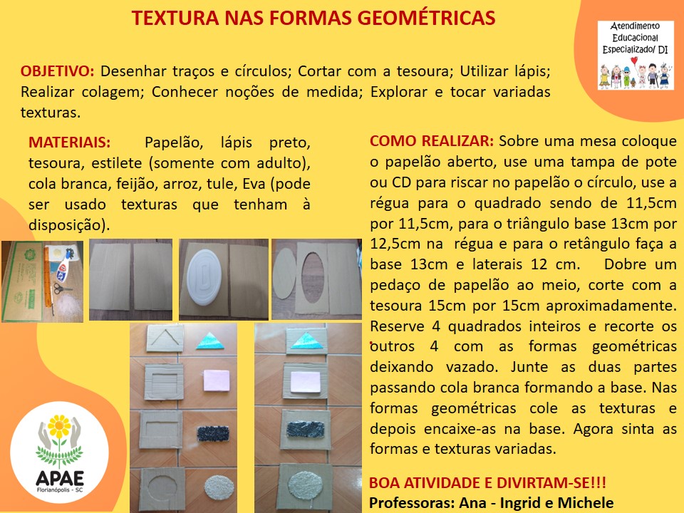  Texturas nas Formas - Atendimento Educacional Especializado