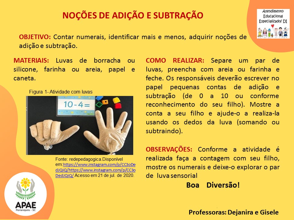 Atendimento Educacional Especializado - Noções de Adição e Subtração