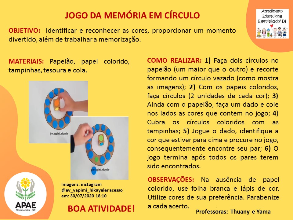 Estimulação Precoce 2 - Jogo da Memória em Círculo