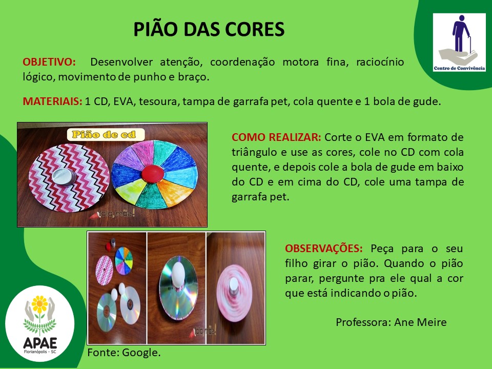 Pião feito com CD 