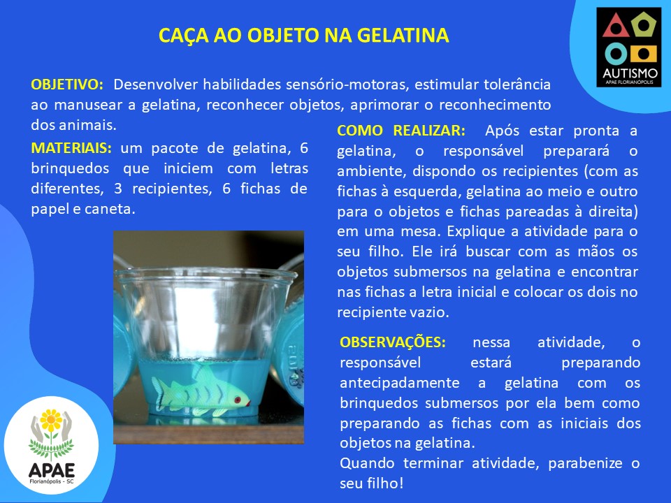 Caça ao objeto na gelatina - TEA - AEE