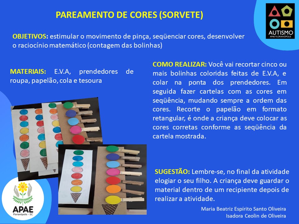 Pareamento e Cores (Sorvete) - AEE / TEA