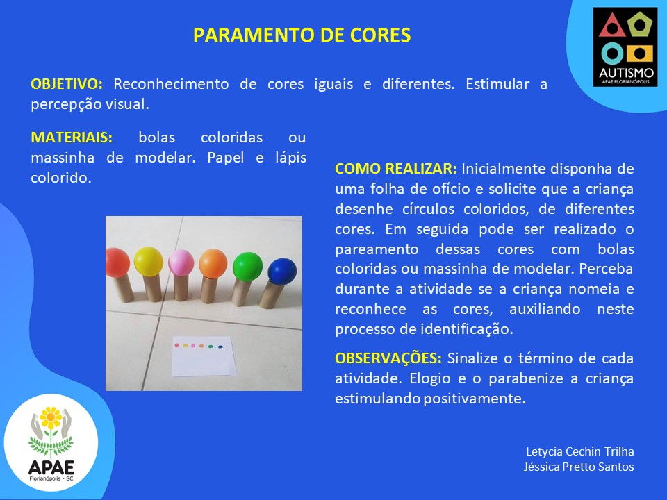 Pareamento e Cores - AEE / TEA