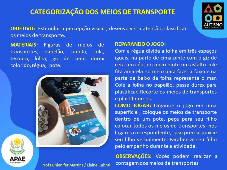 Categorização dos Meios de Transporte - AEE