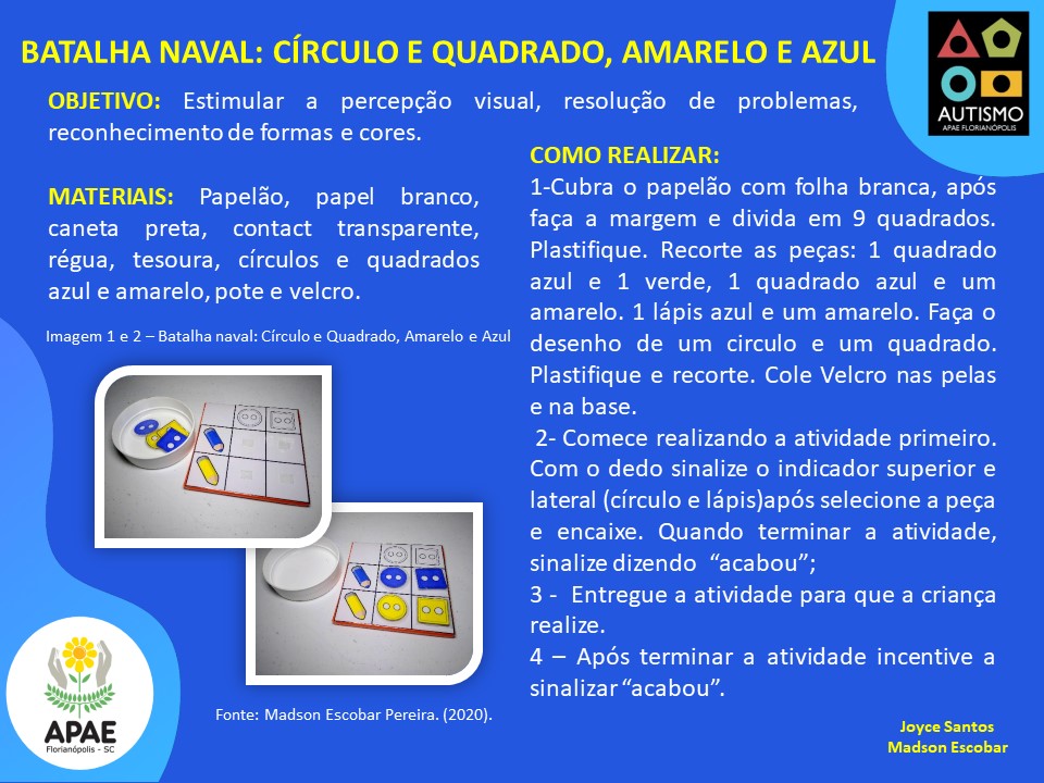 EPI-II - Batalha Naval com Círculo e Quadrado, Amarelo e Azul