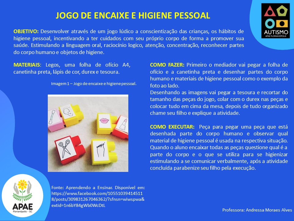 AEE TEA - Jogo de encaixe e higiene pessoal