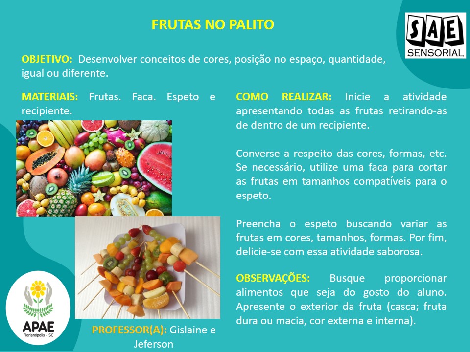 Fruta no Palito - SAE Sensorial