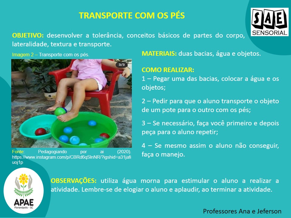  Transporte com o Pé - SAE Sensorial