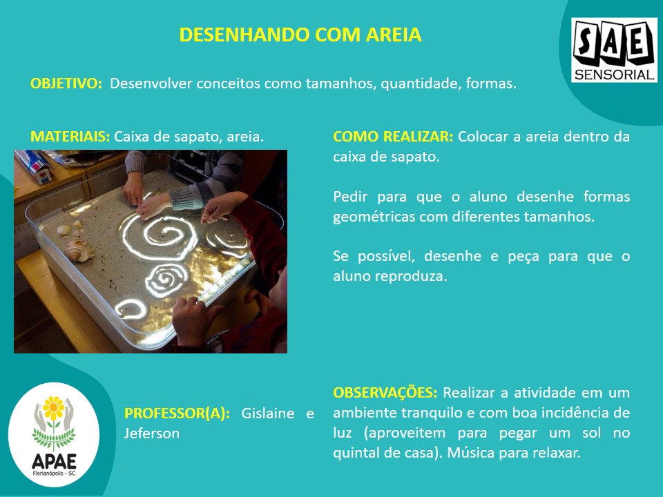 Desenhando com areia - SAE Sensorial