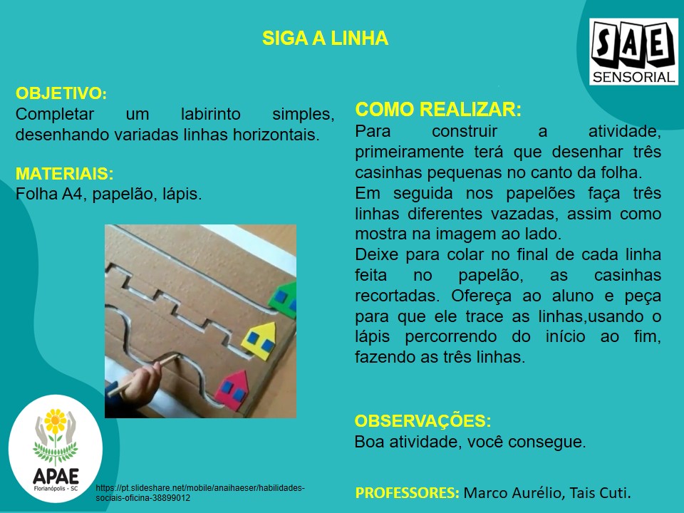 Siga a Linha - SAE Sensorial