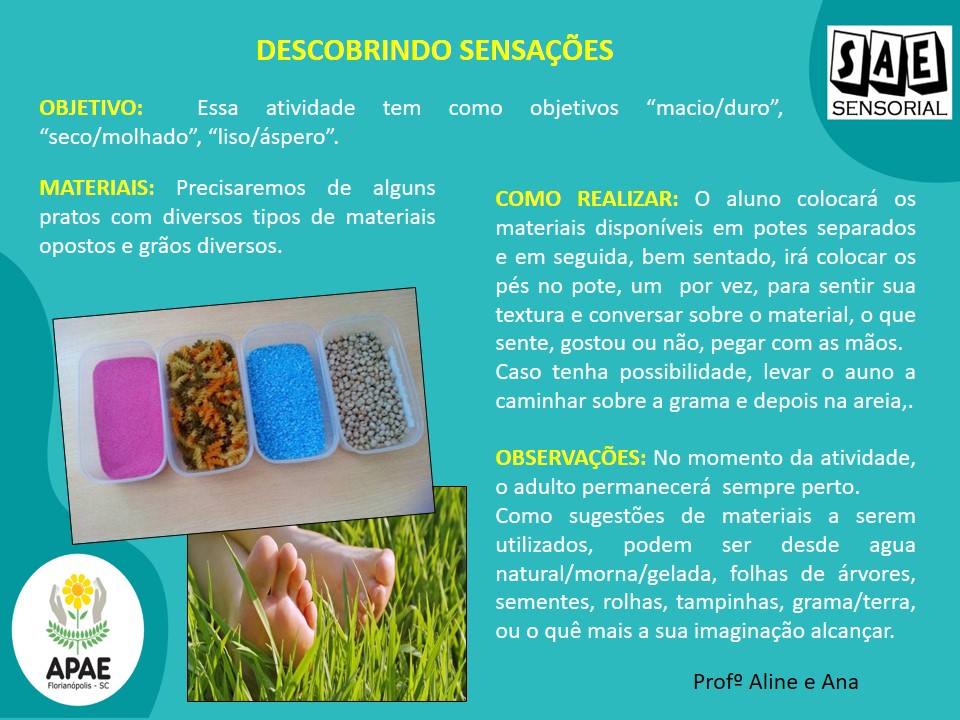 Descobrindo sensações - SAE Sensorial