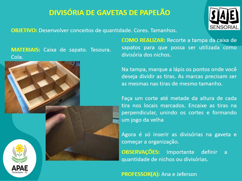 Divisória de gavetas - SAE Sensorial