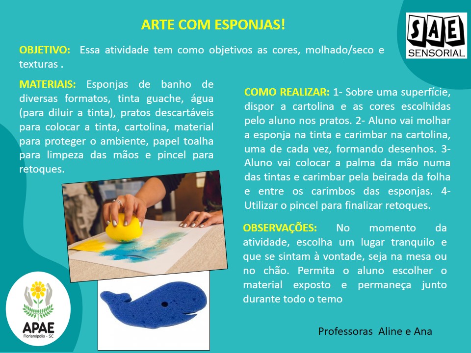 Arte com Esponja - SAE Sensorial