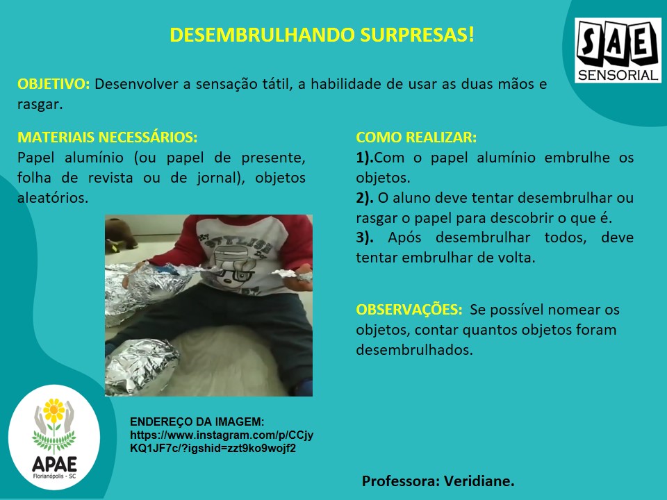 Desembrulhando surpresas - SAE Sensorial