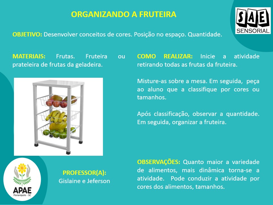 Organizando a fruteira - SAE Sensorial