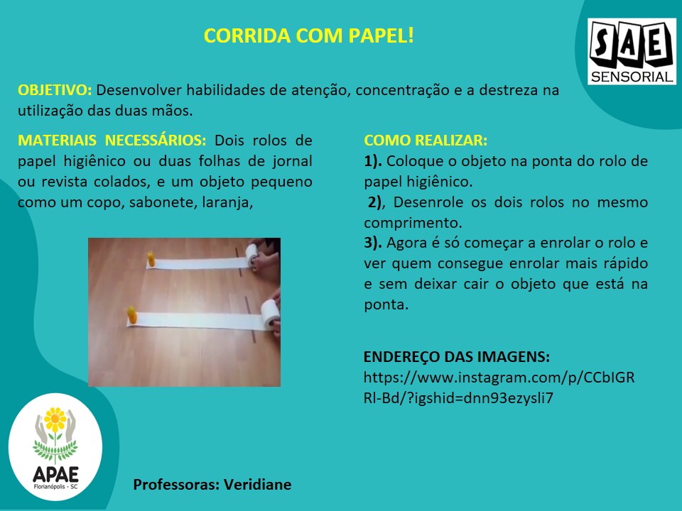 Corrida com papel - SAE Sensorial