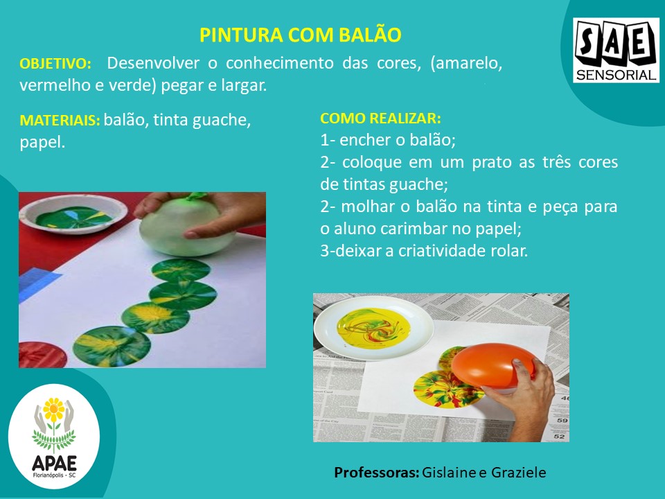 Pintura com balão  - Sae Sensorial